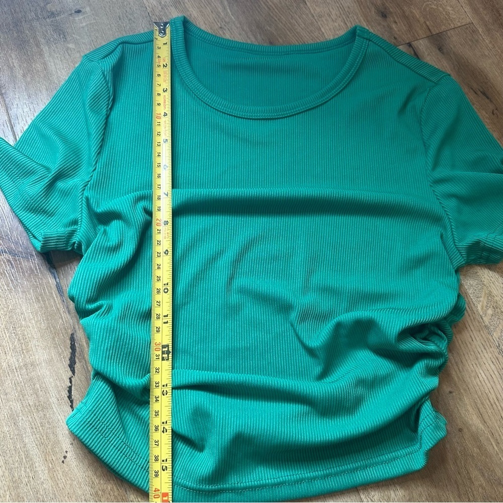 Shein Green Ruched Top Size Small - Picture 5 of 7